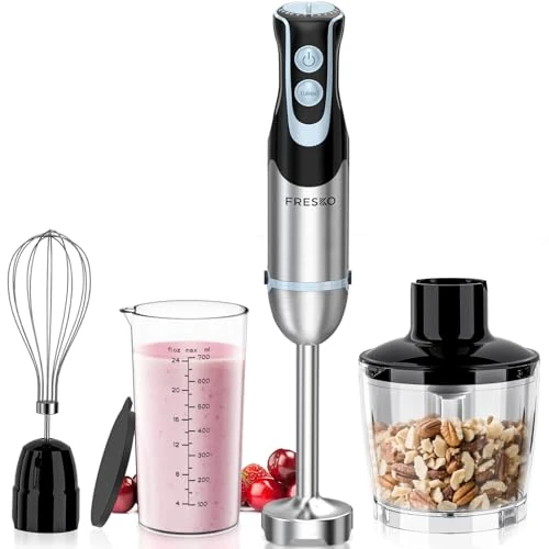 Fresko HB3302 Immersion Handheld Blender 304 Stainless Steel Blades for Soup, Smoothie, Puree, Baby Food