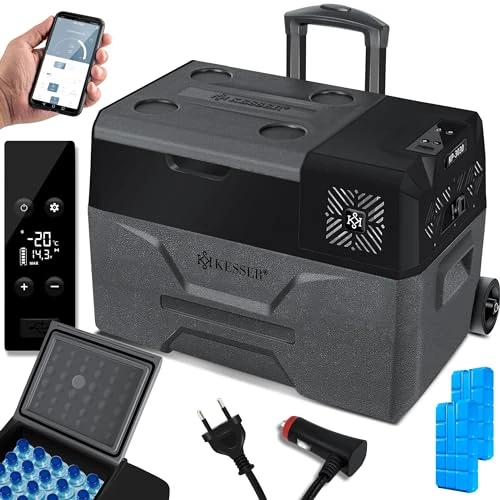 Oferta limitada: KESSER® Nevera eléctrica portátil de compresor 30 litros, congelador con control APP, conexión USB 12/24 V 230 V, + ruedas de varilla telescópica, refrigeración hasta -20 °C, Antracita de 197.80 € a 197.80 € (ahorro 0.00%)