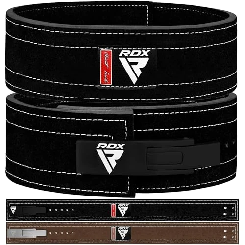 Offerta a tempo: RDX 4” Cintura Palestra Sollevamento Pesi Powerlifting Pelle, 10mm Approvato da IPL USPA, 10 Regolabile Fori, Pesistica Leva Fibbia Belt per Bodybuilding Fitness Gym Allenamento Schiena Sostegno Uomo - 0.00% da 50.99 € a 50.99 €