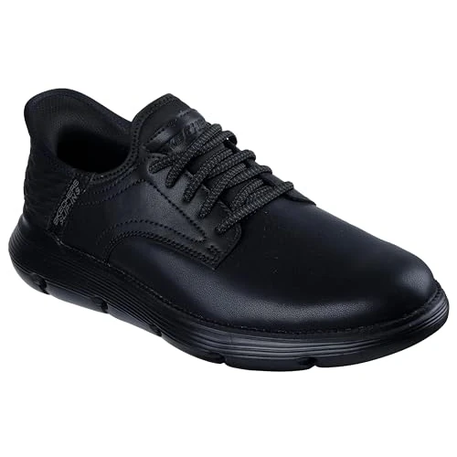 Offerta a tempo: Skechers Garza Gervin Scarpe Stringate in Pelle da Uomo Nere - EUR 42 - 48% da 94.95 € a 48.95 €