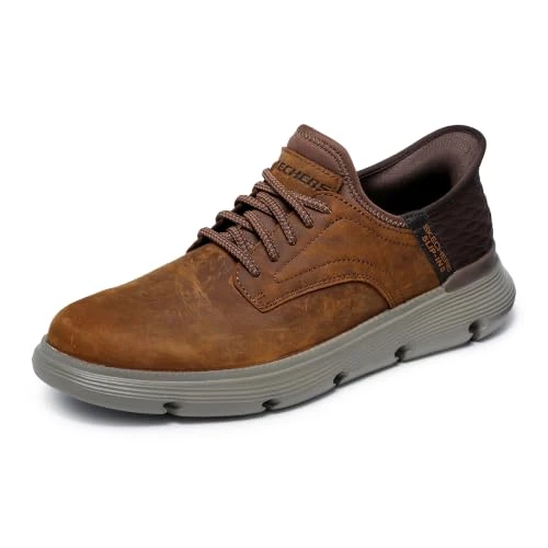 Offre limitée : Skechers Homme Garza Gervin Slip-on, Dark Brown Leather, 42.5 EU de 73.28 € à 73.28 € (0.00% de remise)