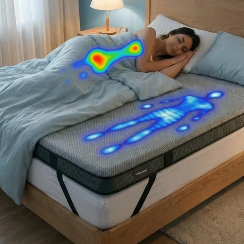 Pharmaflex Topper 160x190cm 6cm Höhe – 7 Zonen Orthopädischer 2-Schichten Memory Foam Topper H3 & H4, Druckentlastend & optimierte Druckverteilung, Abnehmbarer & Waschbarer Bezug, Oeko-TEX