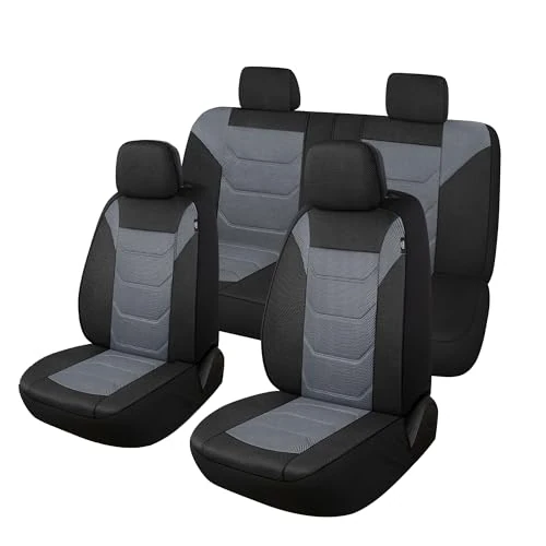Offerta a tempo: Pariiaotin Set completo di coprisedili per auto in rete 3D, lavabili e traspiranti, in tessuto di alta qualità, universali, adatti per la maggior parte delle auto, berline, camion, SUV (nero/grigio) - 0.00% da 59.63 € a 59.63 €
