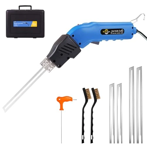Offre limitée : Komsepor 200W Couteau Électrique à Chaud Découpeur de Mousse avec 4 Lames en Nickel-Chrome 0-600℃ 220-240V avec Système de Refroidissement pour Polystyrène (Refroidissement à l'Air Bleu 200W) de 129.05 € à 129.05 € (0.00% de remise)