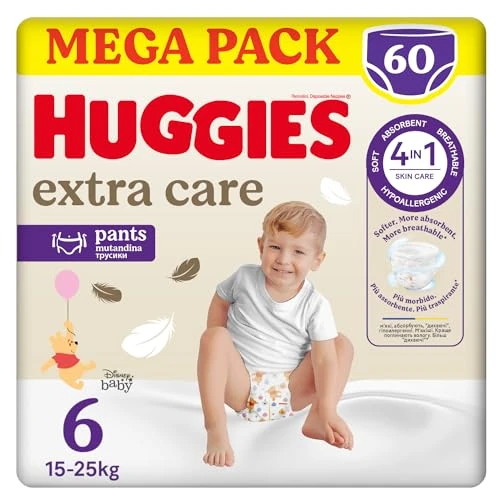 HUGGIE EXTRA CARE PANNEAUX MUTANDINA MEGAPACK 6 ^ 60 PCS
