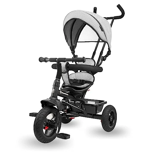 Oferta limitowana: Rower trójkołowy dla dzieci HyperMotion od 1 roku do 20 kg, Rowery dziecięce, 1-4 lata, Rower dziecięcy z kierownicą do pchania, Rower trójkołowy, kierownica dla rodzica, szary rower z 222.72 zł na 222.72 zł (oszczędź 0.00%)