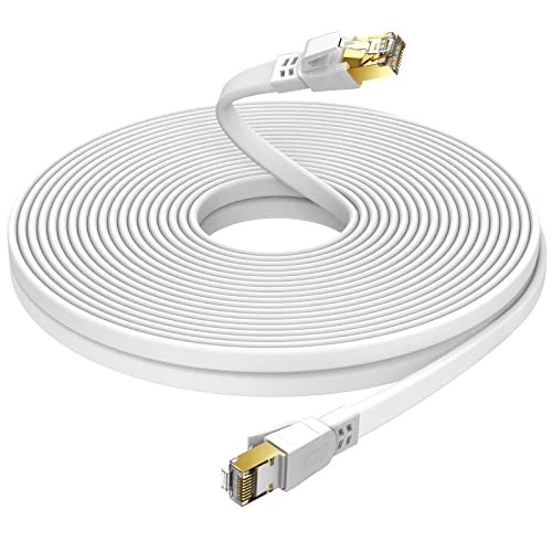 Offerta a tempo: Ercielook Cavo Ethernet 25m, Cat 8 Cavo LAN schermato professionale, cavo di rete Cat8 ad alta velocità 40 Gbps e 2000Mhz per router/giochi/modem - 23% da 25.00 € a 19.34 €