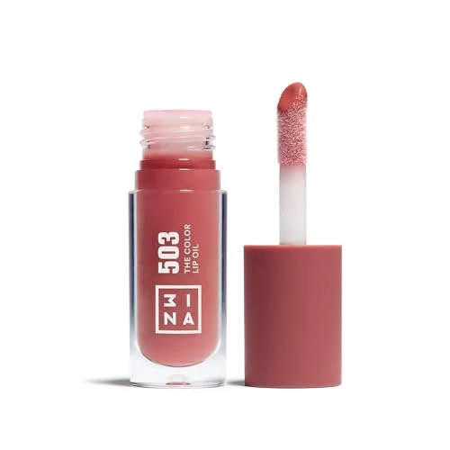 3INA MAKEUP - The Color Lip Oil 503 - Nude - Bálsamo de Labios con 24h de Hidratación & Ácido Hialurónico - Aceite Labial Efecto Brillante y Voluminizador - Brillo de Labios - Vegan - Cruelty Free