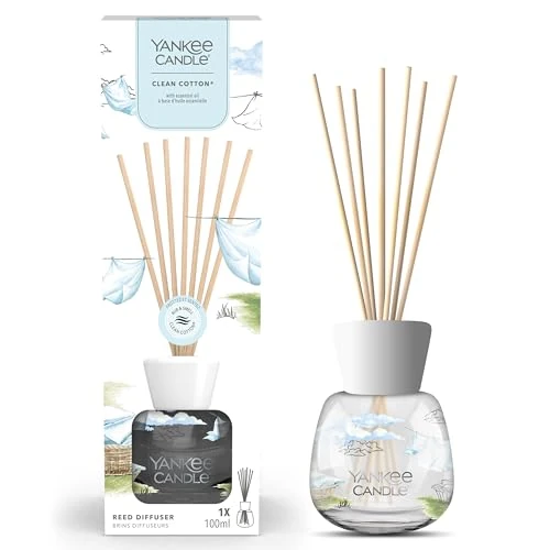 Offerta a tempo: Yankee Candle Signature Diffusore a bastoncini | Clean Cotton | 100 ml | Fino a 10 settimane di fragranza | Confezione riciclabile | Un regalo perfetto per una donna - 40% da 19.90 € a 11.99 €