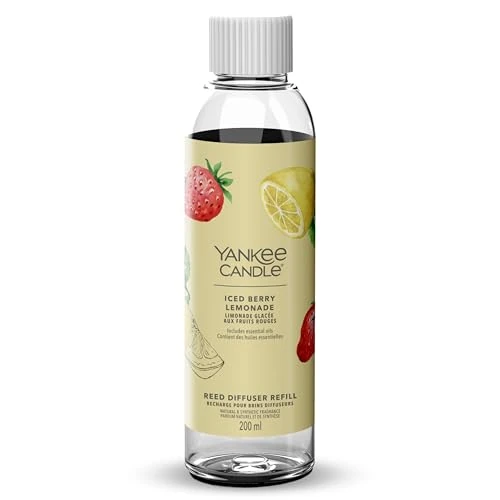 Yankee Candle Signature Nachfüllung für Diffusor mit Rattanstäbchen | Iced Berry Lemonade | 200ml | bis zu 20 Wochen Duft Frauen