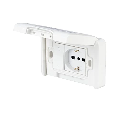 Offerta a tempo: POLY POOL - PP6098X Kit Incasso Premontato con Presa Schuko Esterna da Muro e Interruttore — 8% da 14,18 € a 12,99 €