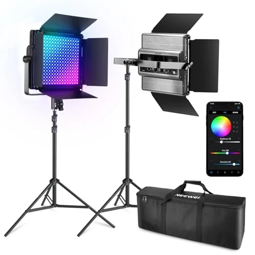 Offerta a tempo: NEEWER 2 Luci Video a LED RGB1200 con APP 2.4G/Kit d'Illuminazione Fotografica/Video 60W — 20% da 455,99 € a 364,79 €
