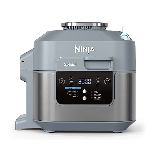 Limitiertes Angebot: Ninja Speedi Multikocher, 5,7L, 10-in-1 Multicooker, Air fryer Heißluftfritteuse, Slow Cooker Langsamkochen, Geschenk für Männer/Frauen, Meersalzgrau ON400EU von 129.99 EUR auf 129.99 EUR (Spare 0%)