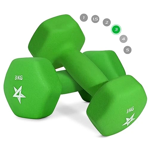 Offerta a tempo: Yes4All Neoprene Dumbell Pair 3 kg Hand Weight Strength Training for Home Gym Fitness - 3KG Green - 17% da 25.69 € a 21.29 €