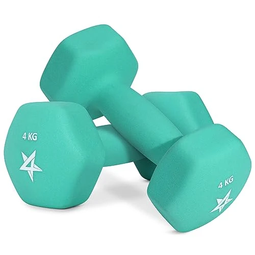 Tijdelijke aanbieding: Yes4All WCZV Hex Neopreen Gewichten Halters Set Paar (1 kg tot 7 kg) - Halterset, Handgewichten Set voor Vrouwen Mannen, Home Gym Workout, 4 kg x 2, Teal van 35.93 € naar 35.93 € (0.00% korting)