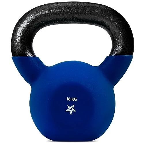Offerta a tempo: Yes4All E3HH Kettlebell rivestite in neoprene, Kettlebell per allenamento della forza - 16KG Blu scuro - 17% da 57.90 € a 47.99 €