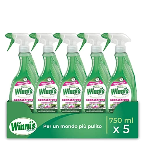 Offerta a tempo: Winni's - Sgrassatore Spray Universale Multisuperficie Ipoallergenico, Azione Sgrassante e Pretrattante Contro le Macchie, con Materie Prime di Origine Vegetale, 750 ml x 5 Confezioni - 40% da 19.00 € a 11.35 €