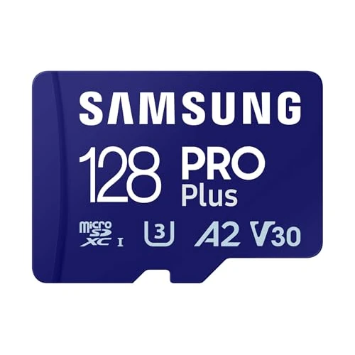 Samsung PRO Plus MicroSD Card, 128 GB, UHS-I U3, Full HD & 4K UHD, Read Speed 180 MB/s, Write Speed 130 MB/s, Memory Card for Cameras and Drones, Includes USB Card Reader, MB-MD128SA/EU