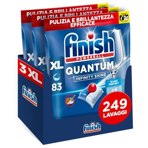 Offerta a tempo: Finish Quantum Infinity Shine Pastiglie Lavastoviglie, 249 Capsule, per una Pulizia Profonda e Stoviglie Brillanti - 22% da 50.00 € a 38.99 €