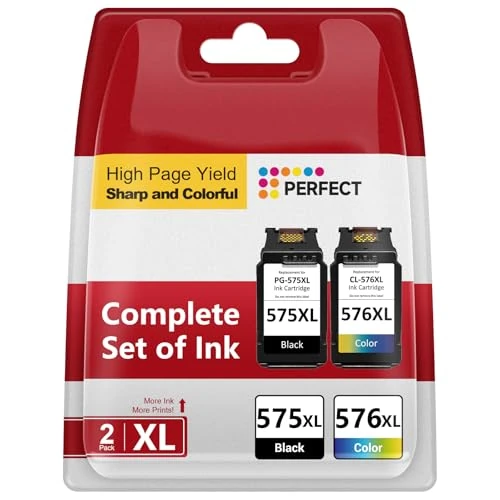 Limited offer: Economink Compatible with Canon 575 576 XL Ink Cartridges, PG-575XL Black & CL-576XL Color for Canon Pixma TS3550i TS3551i TS3750i TS3751i TS3752i TR4750i TR4751i TR4755i TR4756i Printers (High Yield) from 42.13 EUR to 35.39 EUR (save 16%)