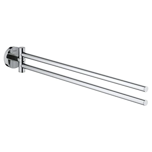 Offre limitée : GROHE Start Double Barre Porte-Serviettes pour Salle de Bain, 439 mm, Fixations Cachées avec Vis Incluses, Métal, Chromé, 41183000 de 64.28 € à 64.28 € (0.00% de remise)