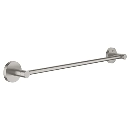 Offerta a tempo: GROHE QuickFix Start, Portasciugamani metallo, fissaggio nascosto, viti e tasselli inclusi, montaggio facile con GROHE QuickGlue, misura 504 mm, Super Steel, 41197DC0 - 0.00% da 52.99 € a 52.99 €