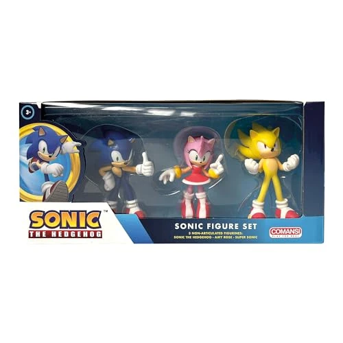 Offerta a tempo: Comansi Collection, set di personaggi Sonic, 3 personaggi da 9 cm, include Sonic, Amy Rose, Super S. - 0.00% da 24.99 € a 24.99 €
