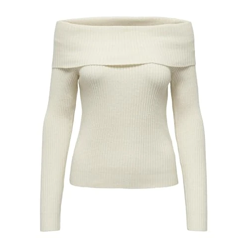 Limited offer: ONLY Womens Off Shoulder Sweater Long Sleeve Regular Fit Warm Comfortable Flexible from 28.10 EUR to 21.64 EUR (save 23%)