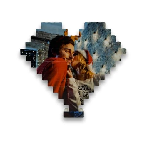 StickerLab - Ladrillos en forma de Corazon personalizados - Ideal como regalo para el día del padre, día de la madre, aniversario - Made in Italy