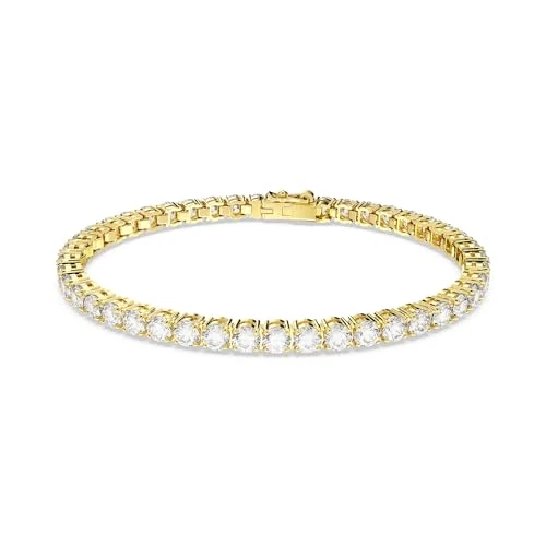 Oferta limitada: Swarovski Pulsera Matrix Tennis, Talla redonda, Blanca, Baño tono oro de 199.00 EUR a 193.99 EUR (ahorro 3%)
