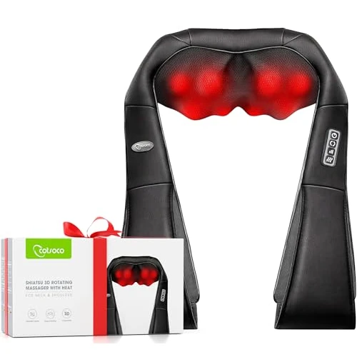 Nackenmassagegerät mit Heizfunktion - Elektrisches Shiatsu-Massagegerät, das perfekte Geschenk zur Linderung von Schulter- und Nackenschmerzen für Autofahrer im Home Office