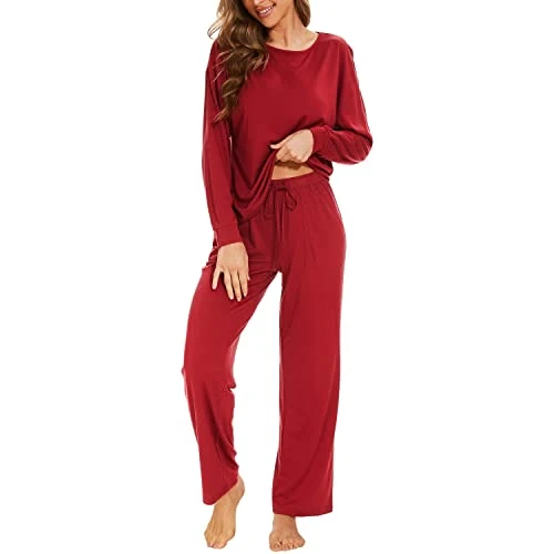 Limited-time offer: Mnamo Women's Modal Cotton Pajamas Set Two Piece Sleepwear for Women Jogging Set, Red, S from 27.25 £ to 27.25 £ (save 0.00%)