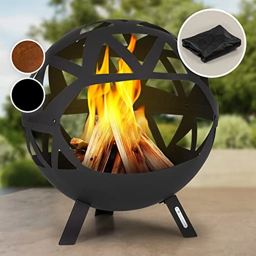 Tijdelijke aanbieding: Blumfeldt Vuurschaal, Robuuste outdoor stalen vuurschaal groot voor balkon & camping, Mobiele 68 cm, Vuurschalen met standvoet, Weerbestendige voor de tuin, Ronde vuurhaard van 275.99 € naar 234.59 € (15% korting)