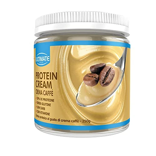 Offerta a tempo: Ultimate Italia - Crema proteica al 30% spalmabile, senza zuccheri - 250g - gusto crema caffè - poche calorie, senza glutine, con vitamine - 38% da 11.80 € a 7.32 €