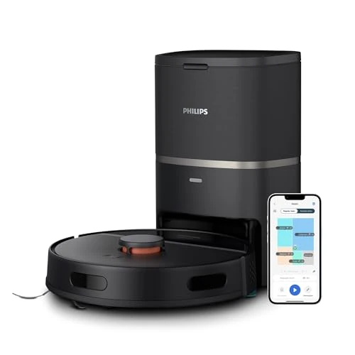Limitiertes Angebot: Philips Homerun Serie 3000 Saugroboter mit Wischfunktion, ultrastarke Saugleistung 4.000 Pa, Lasernavigation, 200 Min. Laufzeit, Staubsauger mit Absaugstation, für Teppiche & Tierhaare, App, XU3100/01 von 498.21 EUR auf 498.21 EUR (Spare 0%)