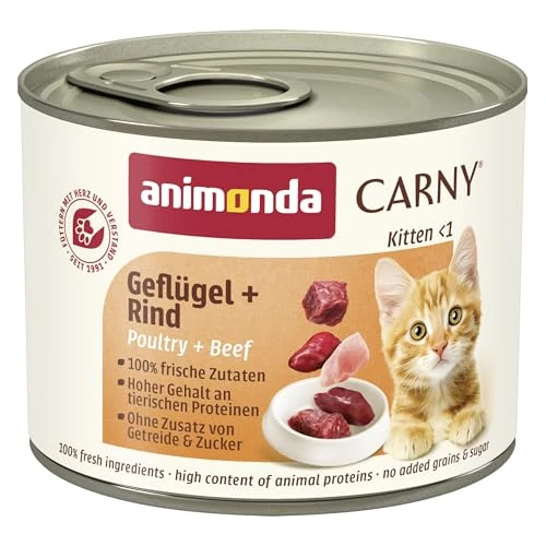 Offerta a tempo: animonda Carny Kitten, cibo umido per gatti, Pollame + Manzo 12 x 200 g - 10% da 15.48 € a 13.93 €