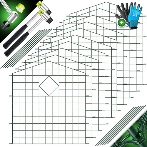 Offre limitée : KESSER Clôture de bassin de jardin, ensemble complet d'éléments de clôture en métal, avec marteau + barres de fixation, clôture de jardin, arc supérieur rond, ensemble de clôtures de 77.80 € à 62.80 € (19% de remise)