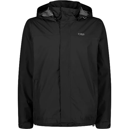 CMP - Herrenjacke mit Kapuze und Druckknöpfen, Schwarz, 52