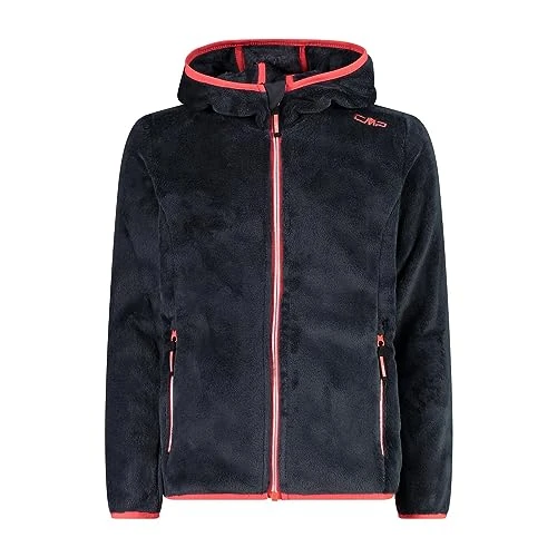 CMP - Veste Kid G à capuche fixe, Titane-Rouge Fluo, 164