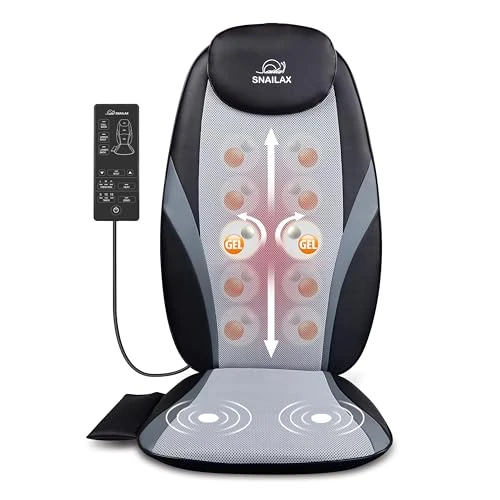 Offerta a tempo: Snailax Shiatsu Massaggiatore con Riscaldamento, Gel - Nodo Massaggiante Profondo Impastamento Massaggio, Cuscino Massaggio per Sedia da Casa - 15% da 99.99 € a 84.99 €