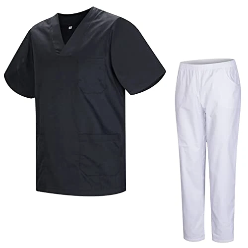 Offerta a tempo: MISEMIYA - Uniformi Unisex Set Camice – Uniforme Medica con Maglia e Pantaloni Uniformi Mediche Camice Uniformi sanitarie 817-8312-BLANCO - XX-Large, Nero - 26% da 30.95 € a 22.94 €