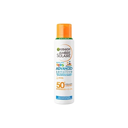 Garnier Ambre Solaire Advanced Sensitive Kids Ceramide Protect Aerosol Spray Anti-Sand SPF50+, 150 ml