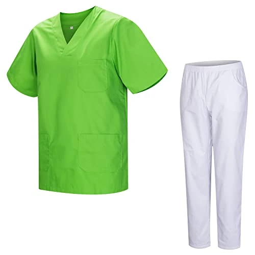 Offerta a tempo: MISEMIYA - Uniformi Unisex Set Camice – Uniforme Medica con Maglia e Pantaloni Uniformi Mediche Camice Uniformi sanitarie 817-8312-BLANCO - X-Small, Apple Green - 0% da 12.02 € a 12.02 €