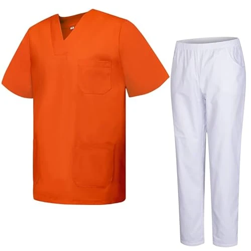 MISEMIYA - Uniforme Sanitario Unisex Uniformes Sanitarios MÉDICOS con Pantalon Blanco 817-8312-BLANCO