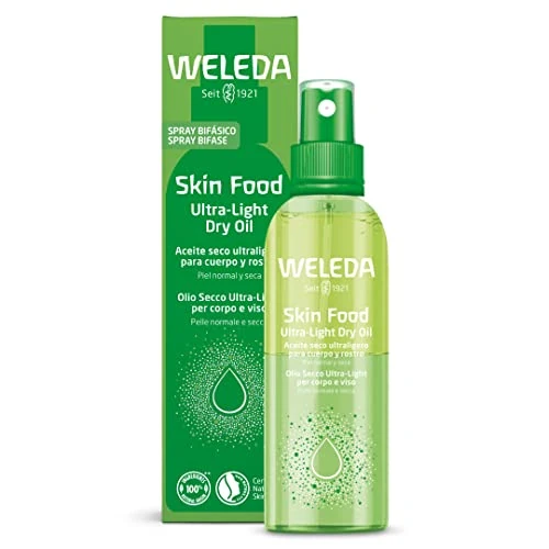 WELEDA Bio Skin Food Ultra Light Dry Oil - Naturkosmetik 2in1 Feuchtigkeitspflege für Gesicht & Körper - Unisex Gesichtspflege/Körperpflege Spray für sofortigen Glow & weiche Haut (vegan, 100ml)