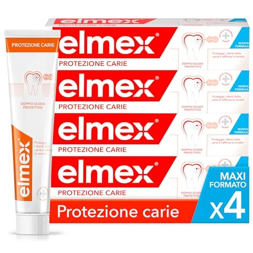 ELMEX - ELMEX Anti-Cariës Tandpasta Originele 0% Kleurstoffen - Cariës - Gevoelige tanden, Pijnlijk Tandvlees, Emaille Bescherming - 4X75 ml