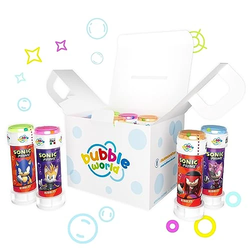 Oferta limitowana: Bubble World - SONIC Party Pack - 12 tubek bąbelkowych - 60 ml - Jednokolorowe rurki i zintegrowana dmuchawa - Idealne na przyjęcie urodzinowe dla Twojego dziecka i jego przyjaciół - Made in Italy z 54.09 zł na 51.31 zł (oszczędź 5.14%)