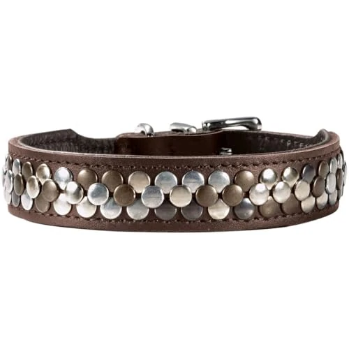 Tijdelijke aanbieding: HUNTER Arizona UP hondenhalsband | edel rundleer, stijlvolle klinknagels, robuust en soepel, exclusief handwerk, Made in Germany, kleur: bruin, maat: 37 van 54.99 € naar 54.99 € (0.00% korting)