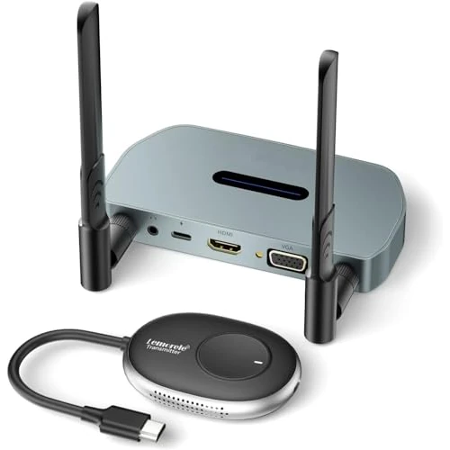 Oferta limitada: Lemorele Kit HDMI Inalámbrico 50 m, 1080P@60Hz, HDMI + VGA, Audio 3,5 mm | Wi-Fi 2,4/5GHz y hasta 8 TX por 1 RX; salidas de vídeo y audio para alternar fuentes en reuniones, aulas y presentaciones de 149.99 € a 149.99 € (ahorro 0.00%)