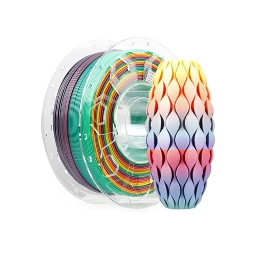 Offerta a tempo: Creality Filamento PLA CR 1,75 mm, Bobina da 1,0kg per Stampante 3D, Precisione di Misurazione ± 0,03 mm, Adatto per Stampanti 3D FDM e Penne 3D (Rainbow) - 25% da 23.99 € a 17.99 €